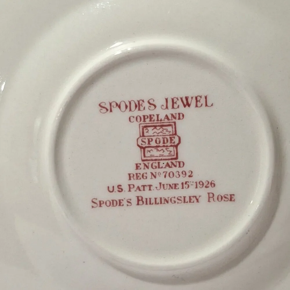 VTG Spode Copeland Billingsley Flat Teacup And Saucer Billingsley Rose Pink *